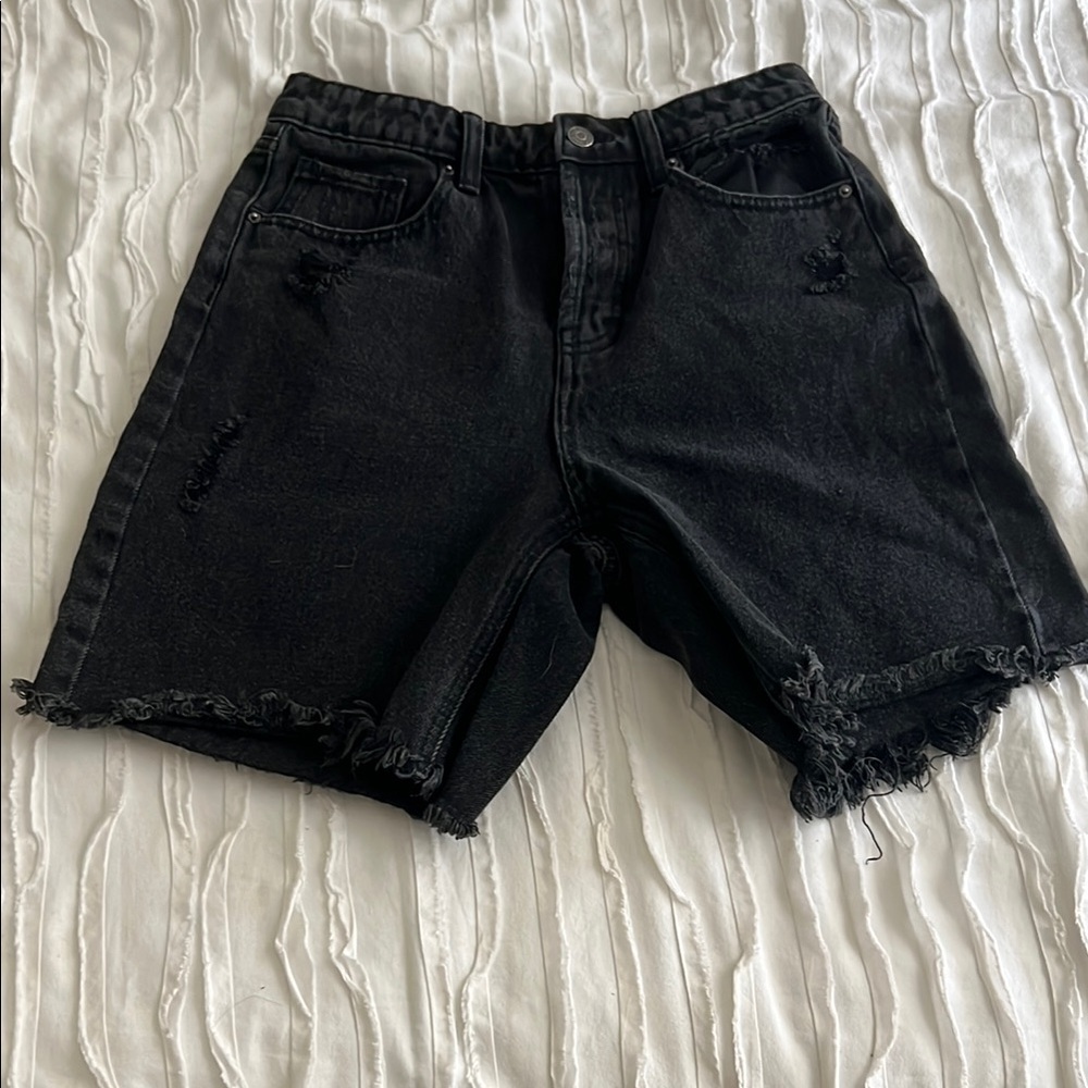 Wild Fable Black Distressed Bermuda Shorts